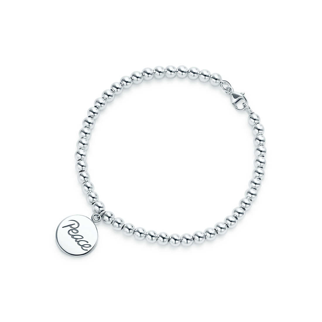 Peace Tag Bead Bracelet - 925 Silver Replica Tiffany & Co.