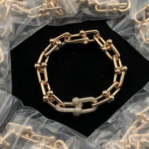 Tiffany Link Bracelet in Rose Gold with Diamonds Replica