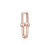 Tiffany Link Earrings in Rose Gold with Pavé Diamonds Replica 2