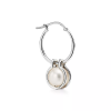 Pearl Hoop Earrings in Sterling Silver - Image 2