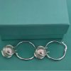 Replica Tiffany HardWear Pearl Hoop Earrings in Sterling Silver