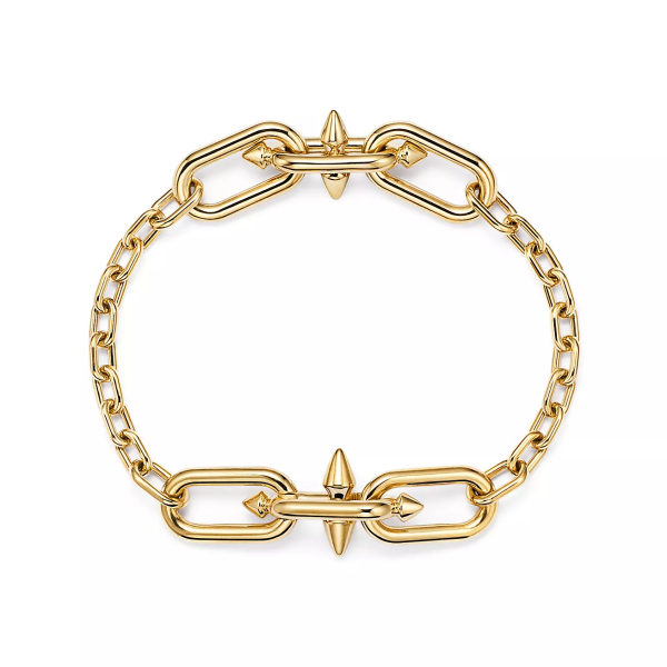 Tiffany Titan by Pharrell Williams Medium Link Station Braceletin Gold Dispaly