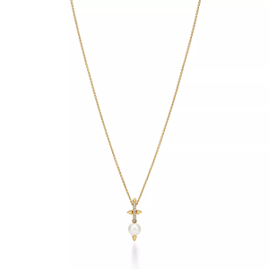 Replica Tiffany Titan by Pharrell Williams Pearl Pendantin Yellow Gold with Diamonds